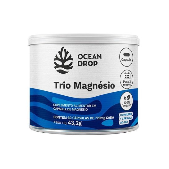 Kit 3 Trio Magnesio Quelato Dimalato 720mg 60caps Ocean Drop
