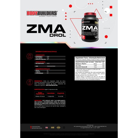Kit 3 Zma-Drol 120 Cáps -Bodybuilders
