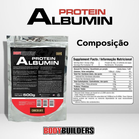 Kit 3x Albumina Albumin Protein 500g - Bodybuilders