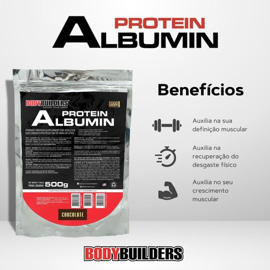 Kit 3x Albumina Albumin Protein 500g - Bodybuilders