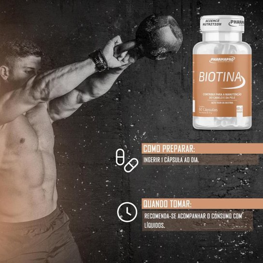 Kit 3x Biotina Pharmapro – Suplemento Vitamínico 180 Cápsulas