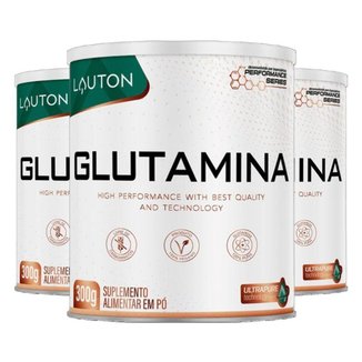 Kit 3x Glutamina Ultrapure Performance Series 300g - Lauton