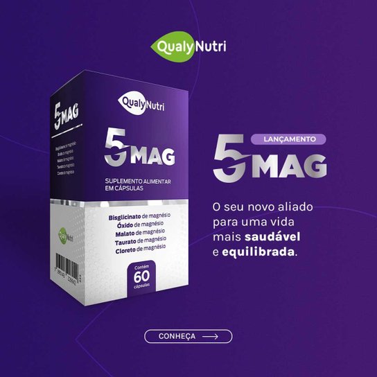 Kit 3x Magnésio 5 Em 1 Qualynutri 5mag Com 60 Cápsulas Cada