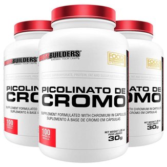 Kit 3x Picolinato de Cromo - Bodybuilders