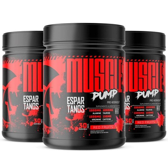 Kit 3x Pré Treino Muscle Pump Pre Workout 300g Espartanos