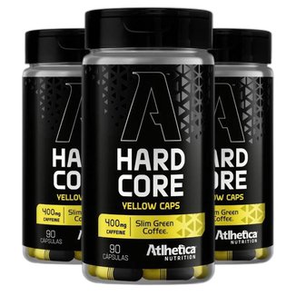 Kit 3x Termogenico HardCore 400 Mg Cafeina 90 Caps Atlhetica