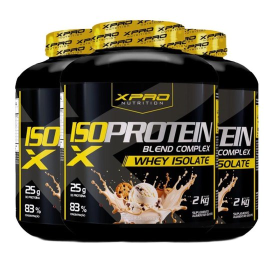 Kit 3x Whey Iso Protein Isolado Complex Blend 2Kg - XPRO