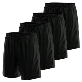 Kit 4 Calção Short Futebol Basquete Vôlei Bermuda Dry Treino Academia