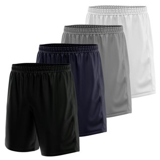 Kit 4 Calção Short Futebol Basquete Vôlei Bermuda Dry Treino Academia
