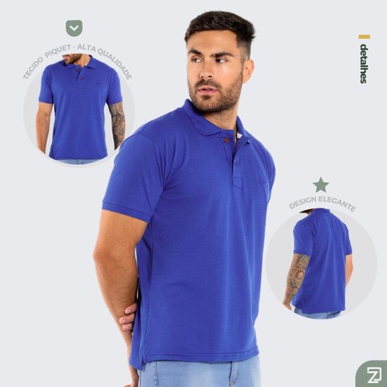 Kit 4 Camisa Polo Masculina Piquet