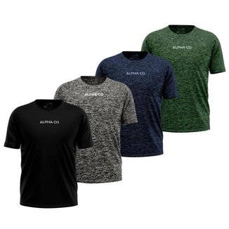 Kit 4 Camisetas Dry Alpha Co Masculina
