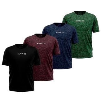 Kit 4 Camisetas Dry Alpha Co Masculina