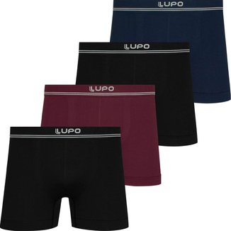 Kit 4 Cuecas Boxer Lupo Microfibra Masculina Cueca Sem Costura Box Original 436