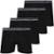 Kit 4 Cuecas Boxer Lupo Original Em Algodão Cueca Adulto Box Masculina Confortável 523 - Preto