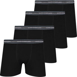 Kit 4 Cuecas Boxer Lupo Original Em Algodão Cueca Adulto Box Masculina Confortável 523