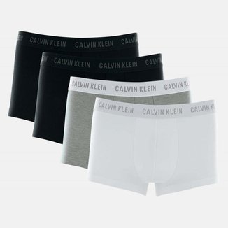 Kit 4 Cuecas Calvin Klein Low Rise Trunk Cotton Preta