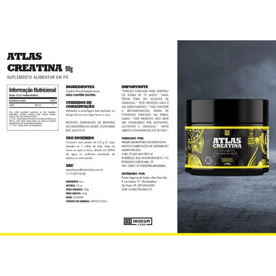 Kit 4x Creatina Atlas + Marmiteira + Galão 1,5L - Iridium Labs