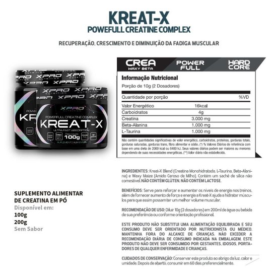 Kit 4x Creatina Kreat Monohidratada 300g - XPRO Nutrition