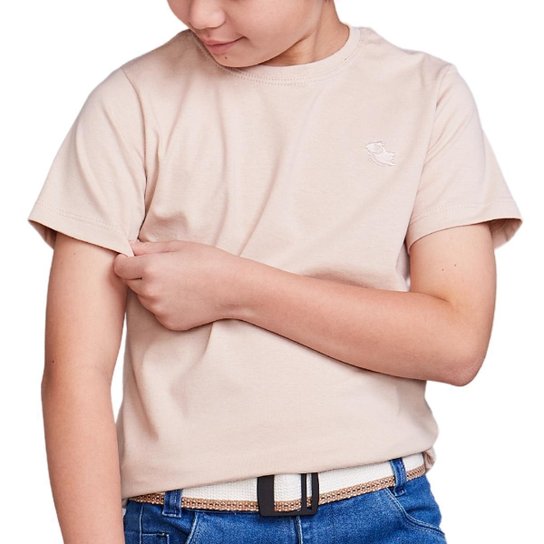 Kit 5 Camisetas Infantil Básica Manga Curta Algodão