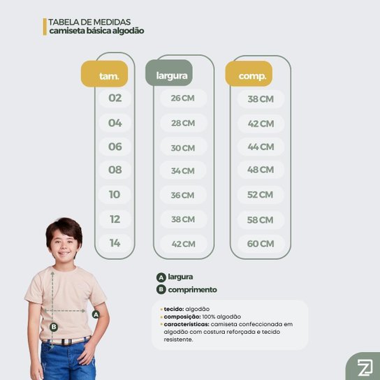 Kit 5 Camisetas Infantil Básica Manga Curta Algodão