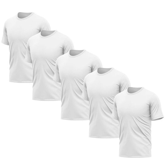 Kit 5 Camisetas Manga Curta Proteção Solar UV Piscina Praia