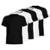 Kit 5 Camisetas Masculina 100% Algodão Lisa Básica Verão - Preto+Branco