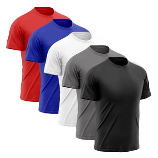 Kit 5 Camisetas Masculina Manga Curta Esporte Fitness Básica Premium Corrida