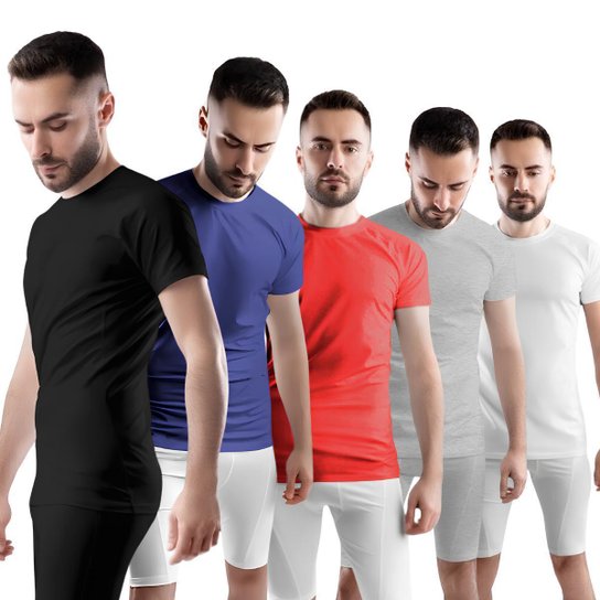 Kit 5 Camisetas Masculinas Tecnologia Dry Proteção Solar Térmica Anti Suor Academia Treino