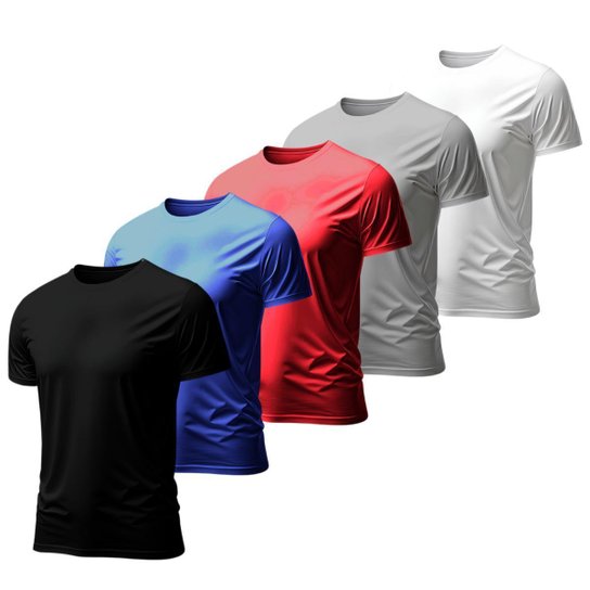 Kit 5 Camisetas Masculinas Tecnologia Dry Proteção Solar Térmica Anti Suor Academia Treino