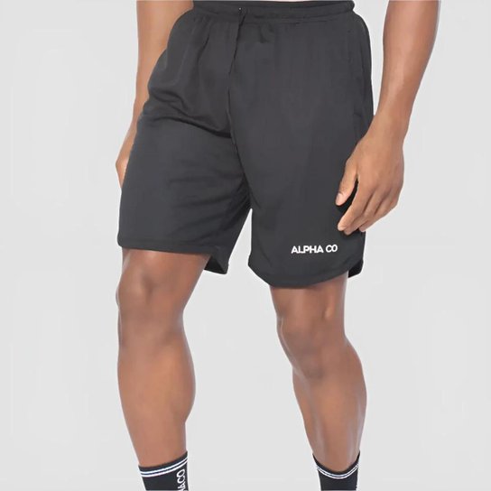 Kit 5 Peças All Black Dry 3 Camisetas e 2 Bermudas Alpha Co