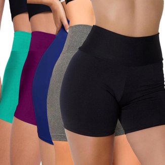 Kit 5 Shorts Bermudas Leg Legging Fitness Cintura Alta Treino 1038