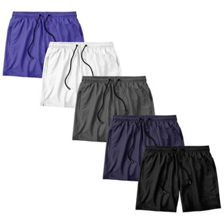 Kit 5 Shorts Masculino Bermuda Praia Academia Treino Esporte Shorts Gênero:Homem;Tamanho:G;Cor: