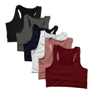 Kit 5 Top Esportivo Nadador em Suplex Academia Musculação Fitness