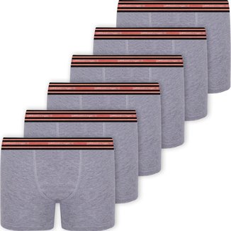 Kit 6 Cuecas Boxer Infantil Lupo Cueca Box Menino Masculina Algodão Original 141