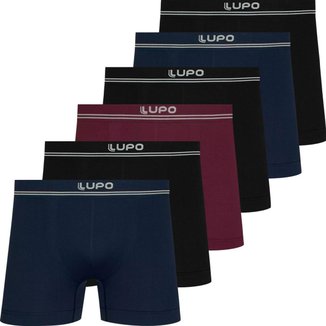 Kit 6 Cuecas Boxer Lupo Masculina Cueca Microfibra Sem Costura Box Original