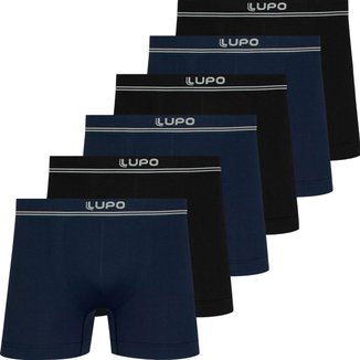 Kit 6 Cuecas Boxer Lupo Masculina Cueca Microfibra Sem Costura Box Original