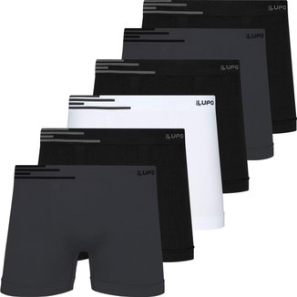 Kit 6 Cuecas Boxer Lupo Masculina Cueca Microfibra Sem Costura Box Original