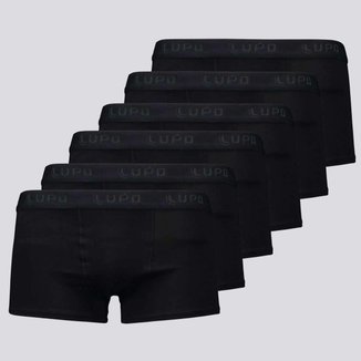 Kit 6 Cuecas Sunga Lupo Algodão Com Elastano Preta