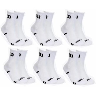 Kit 6 Meias Wilson Cano Alto Masculina Adulto Branca