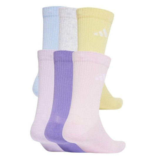 Kit 6 Pares De Meias Adidas Cush Cano Médio Unissex - Lilás 35-37