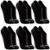 Kit 6 Pares Meias Algodão Cano Baixo Curto Soquete Sport Feminina Masculina Atacado - Preto