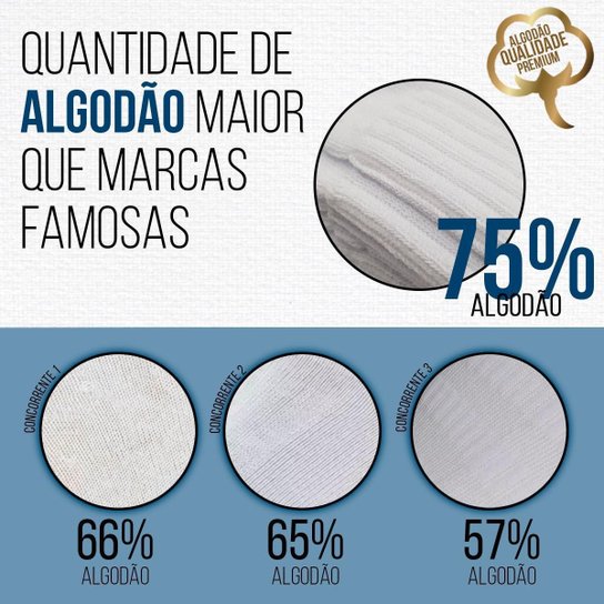 Kit 6 Pares Meias Algodão Cano Baixo Curto Soquete Sport Feminina Masculina Atacado