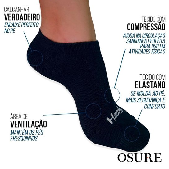 Kit 6 Pares Meias Algodão Cano Baixo Curto Soquete Sport Feminina Masculina Atacado