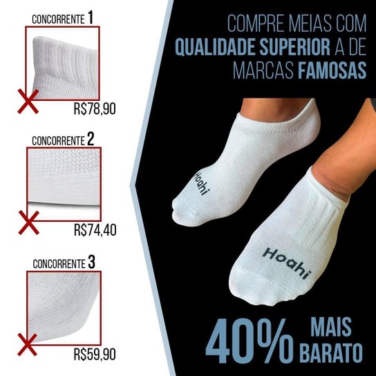 Kit 6 Pares Meias Algodão Cano Baixo Curto Soquete Sport Feminina Masculina Atacado