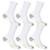 Kit 6 Pares Meias Cano Alto Longo 25cm Algodão Meia P/ Academia Esportiva Masculina Feminina Sport - Branco+Verde