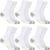 Kit 6 Pares Meias Cano Alto Longo 25cm Algodão Meia P/ Academia Esportiva Masculina Feminina Sport - Branco+Azul