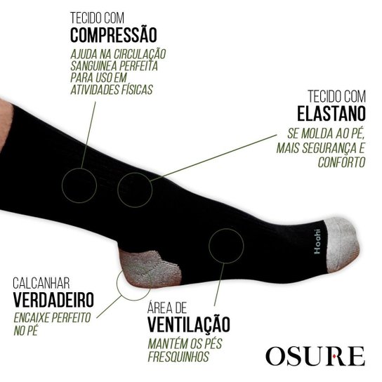 Kit 6 Pares Meias Cano Alto Longo 25cm Algodão Meia P/ Academia Esportiva Masculina Feminina Sport