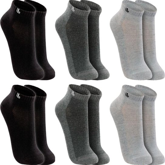 Kit 6 Pares Meias Lupo Algodão Masculina Meia Feminina Cano Curto Baixo Soquete Original