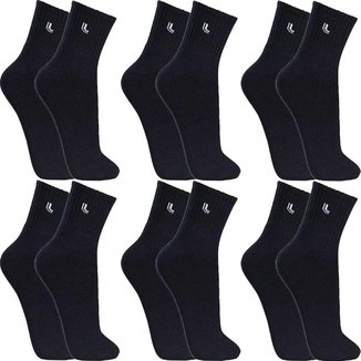 Kit 6 Pares Meias Lupo Masculina Algodão Meia Cano Médio Atacado Academia Esportiva