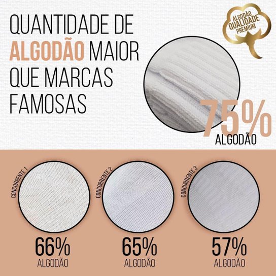 Kit 6 Pares Meias Soquete Algodão Masculina Feminina Cano Curto Baixo Sport Atacado